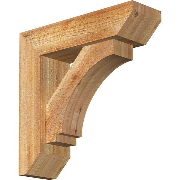 Ekena Millwork Imperial Slat Rough Sawn Bracket w/ Offset Brace, Western Red Cedar, 6"W x 20"D x 20"H BKT0604X20X20IMP06RWR - main